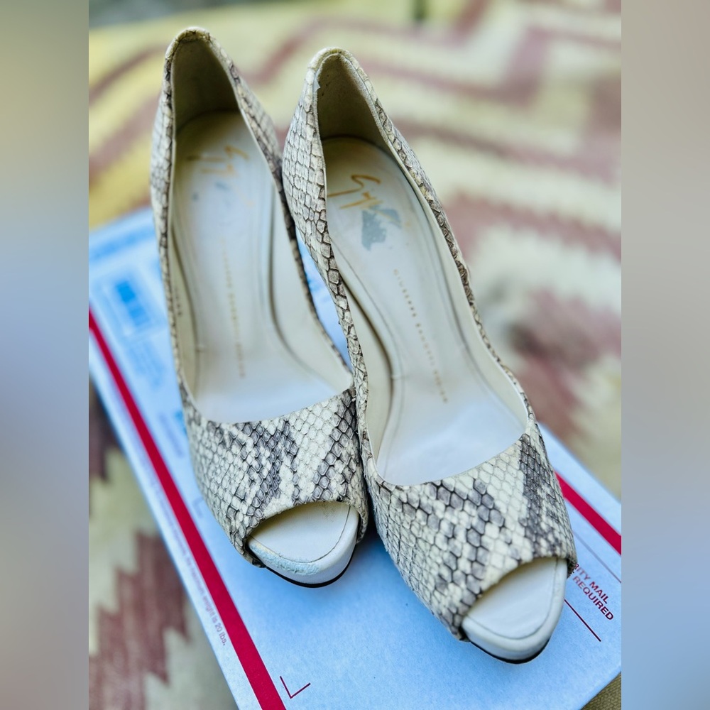 Giuseppe Zanotti - Embossed Python Leather Platfo… - image 4